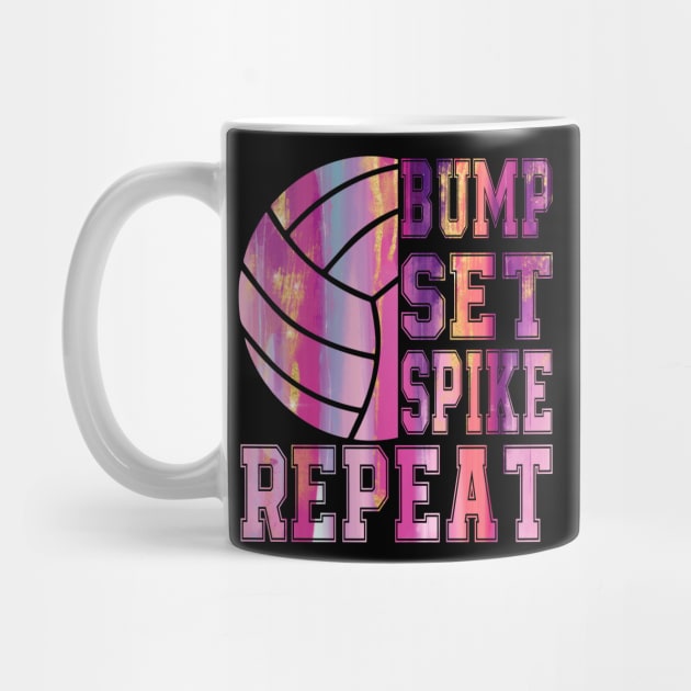 Colorful Teen Girls Volleyball Bump Set Spike Repeat by Nicki-Merch